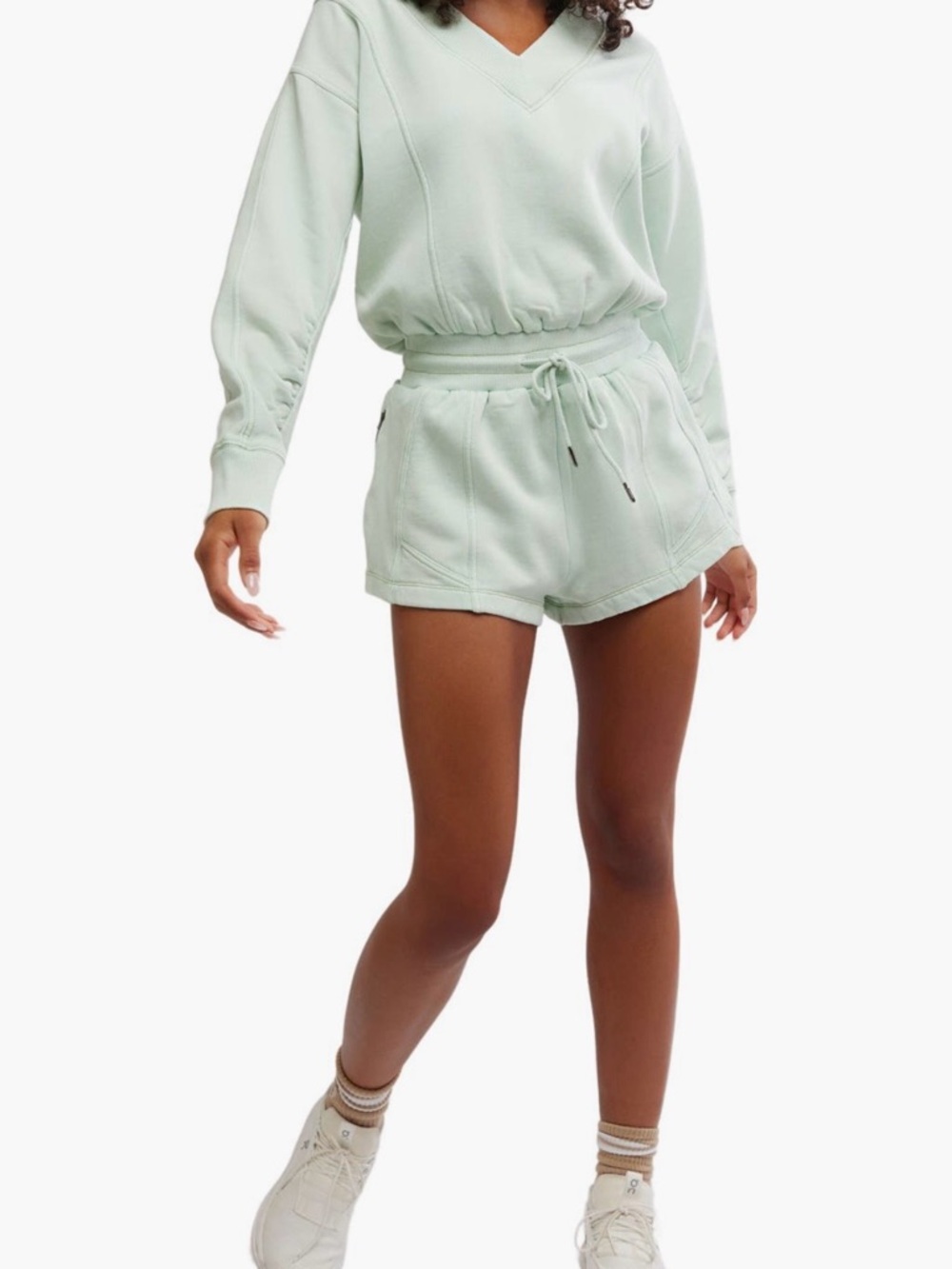 Free people, movement romper in light mint green XL NWT